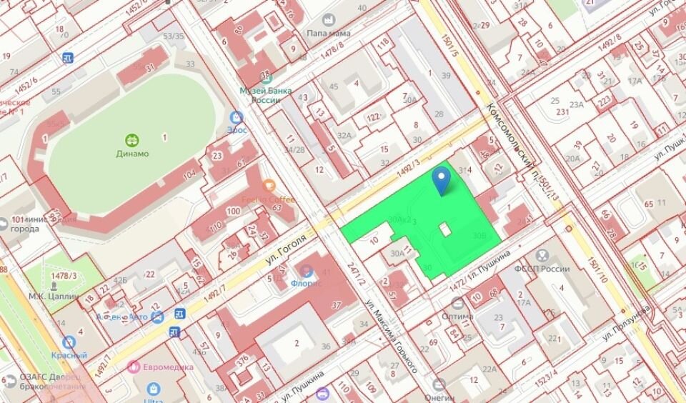 Ул. Пушкина, 30 Фото: Кадастровая карта