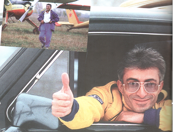 Алик любил и сам "гонять" на всем, что имеет мотор, да еще и на самолетах летал.