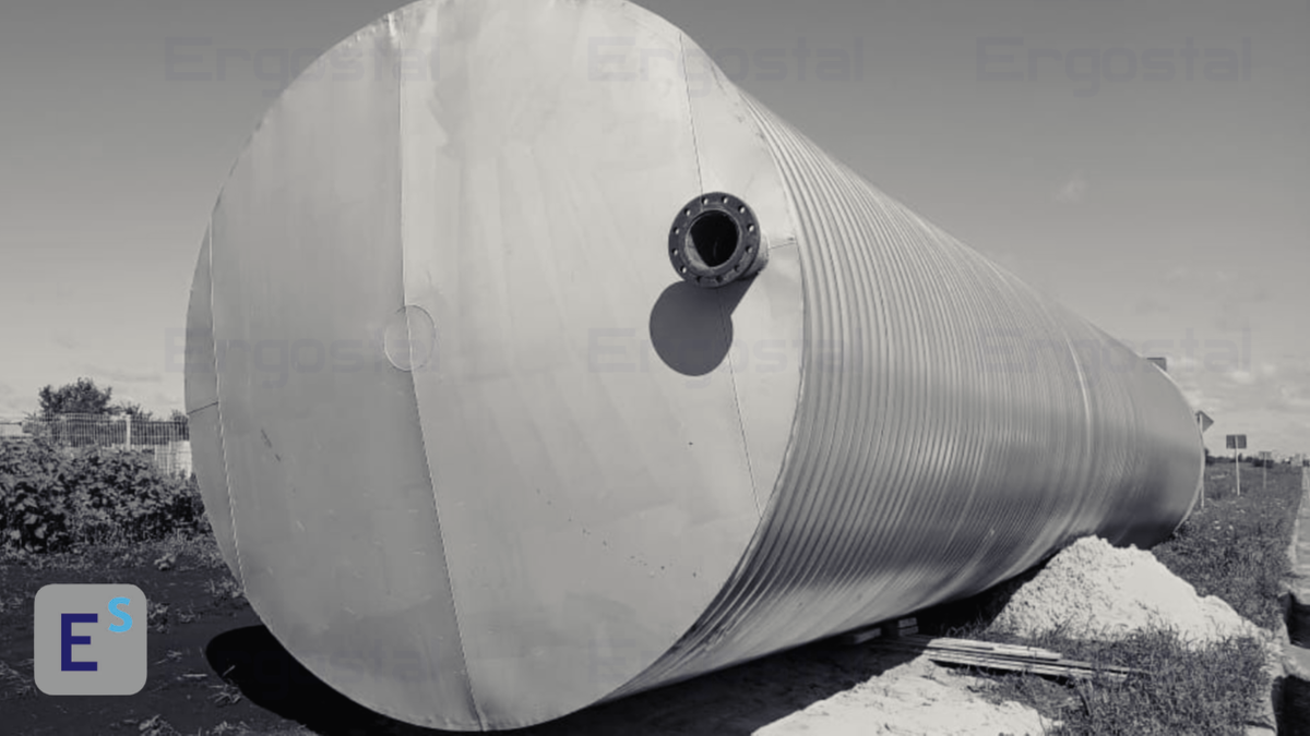 Горизонтальный металлический резервуар от компании Эргосталь