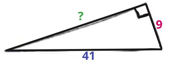Задание 15. В прямоугольном треугольнике катет и гипотенуза равны 9 и 41 соответственно. Найдите другой катет этого треугольника.-2