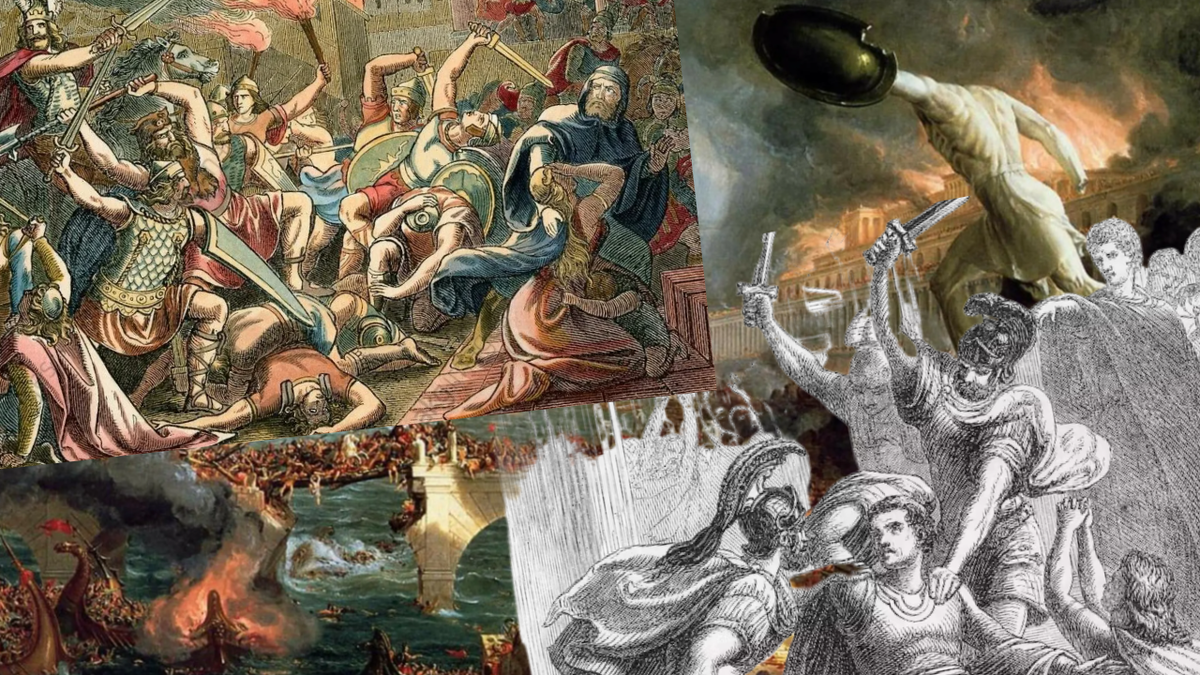 Падение Рима. По приказу императора Гонория начальник армии Стилихо и его сын были уничтожены в 408 году.