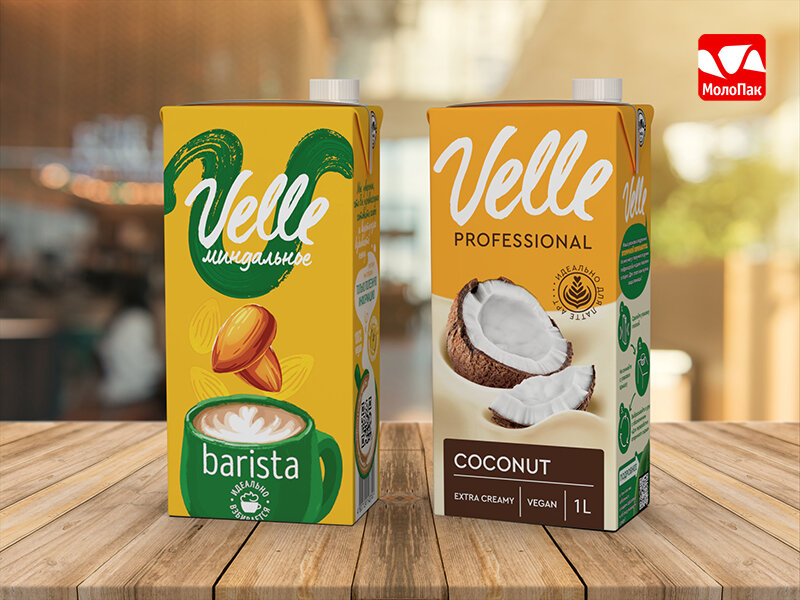 Миндально молоко, кокосовое молоко в асептической упаковке МолоПак