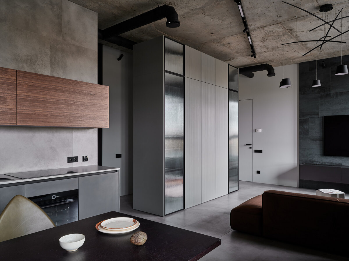 Шкаф в лофтовом интерьере