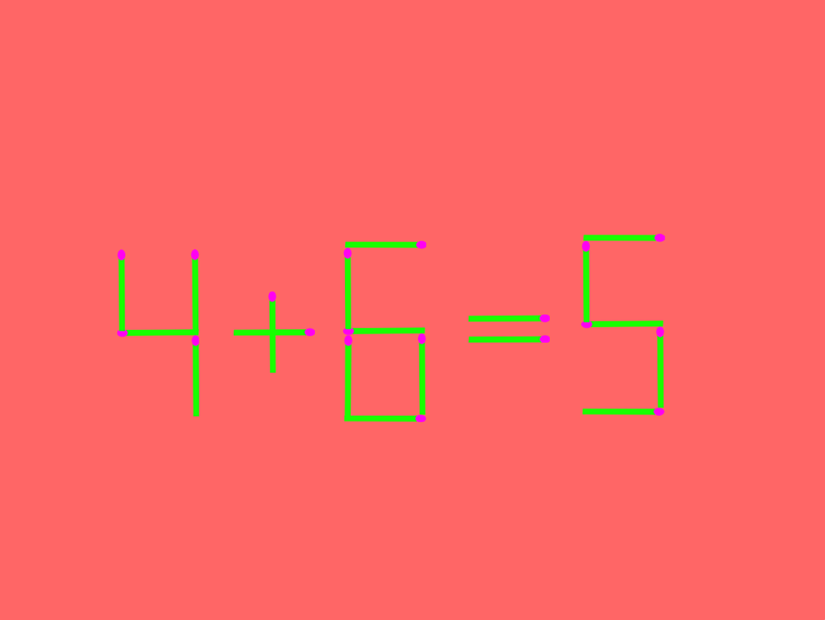  Переместите одну спичку так, чтобы равенство стало верным.