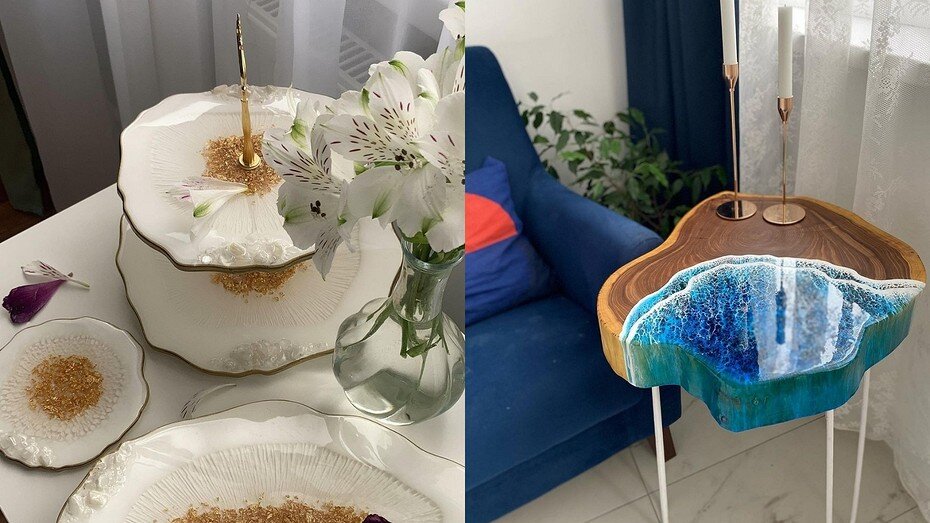 Соцсети мастера yuliya_v_art (слева), соцсети блогера stroganova_resinart (справа) 