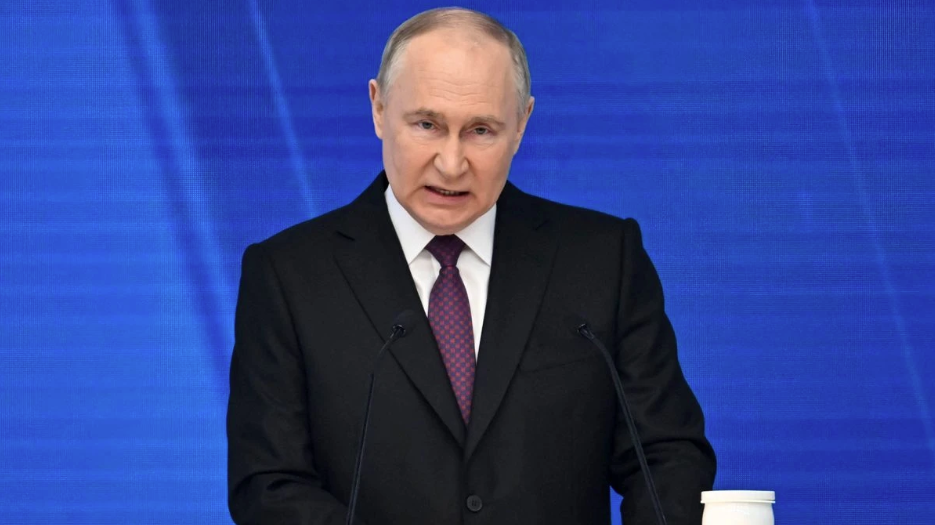 В своём обращении «О положении дел в стране Путин угрожает Западу и странам НАТО российским ядерным оружием © AFP | ALEXANDER NEMENOV 