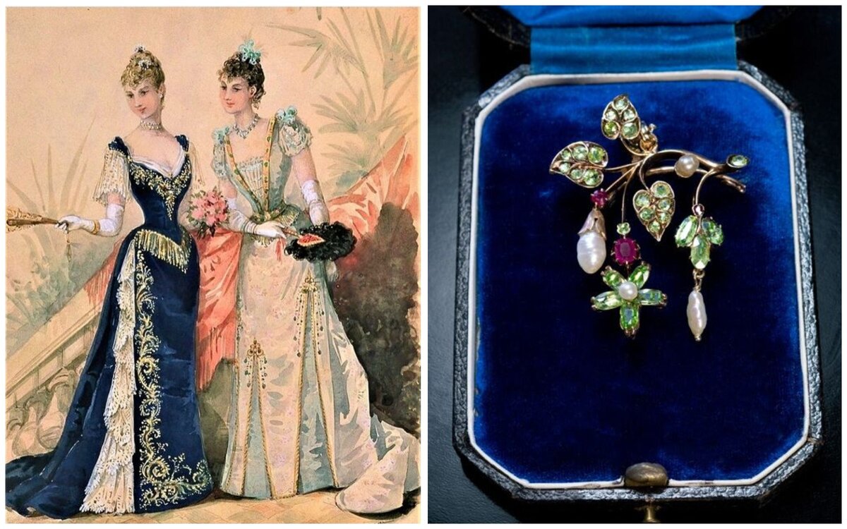 2. Платья 1890s. Брошь Россия Москва 1899-1908.