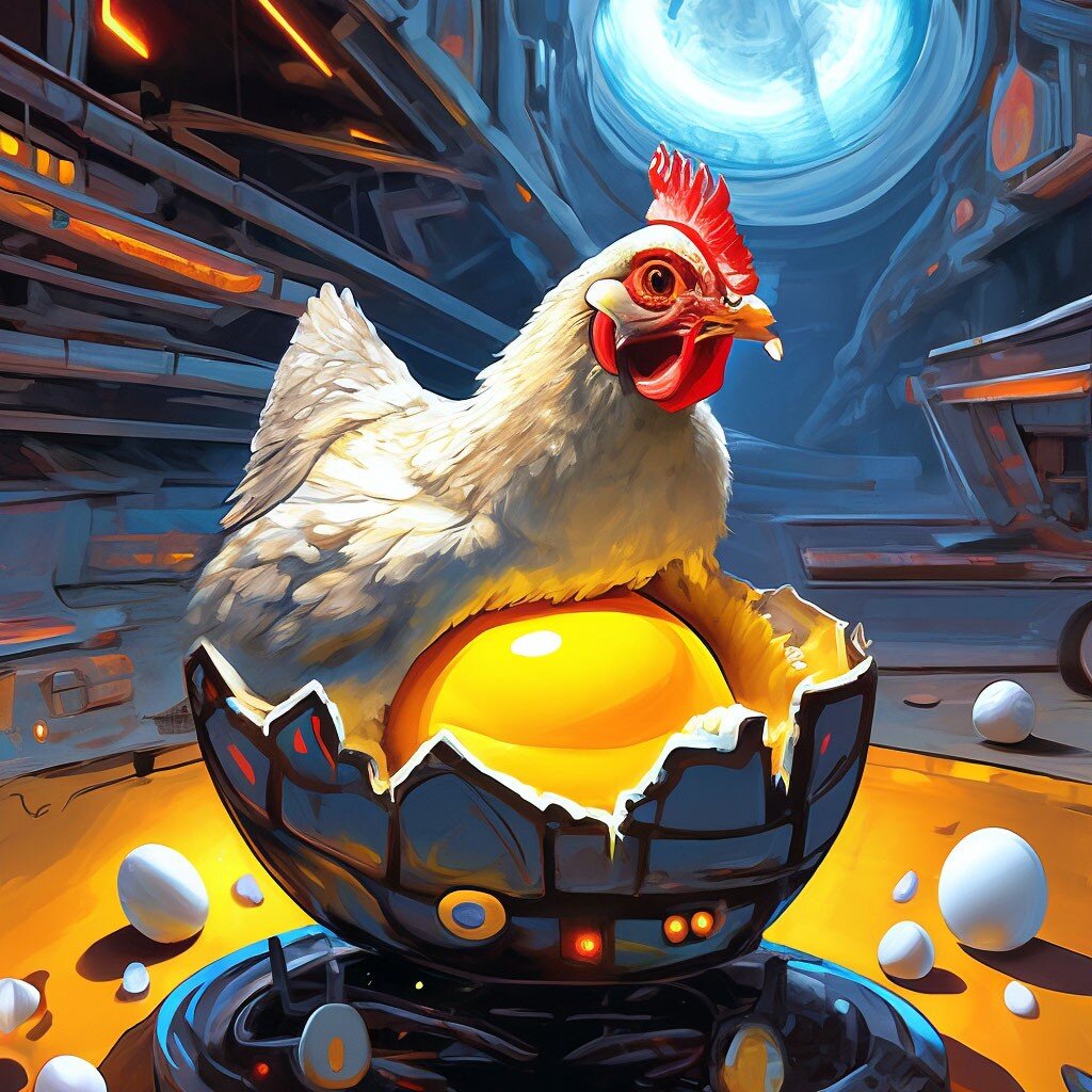 Нейросеть рисует куриц и яйца