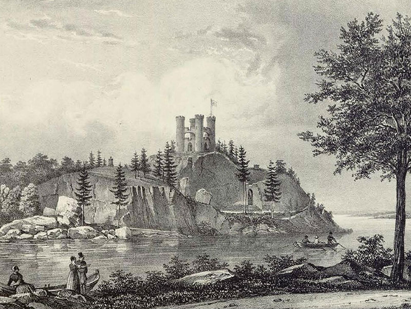 Вид на капеллу Людвигштайн. Литография Жакоте, 1840