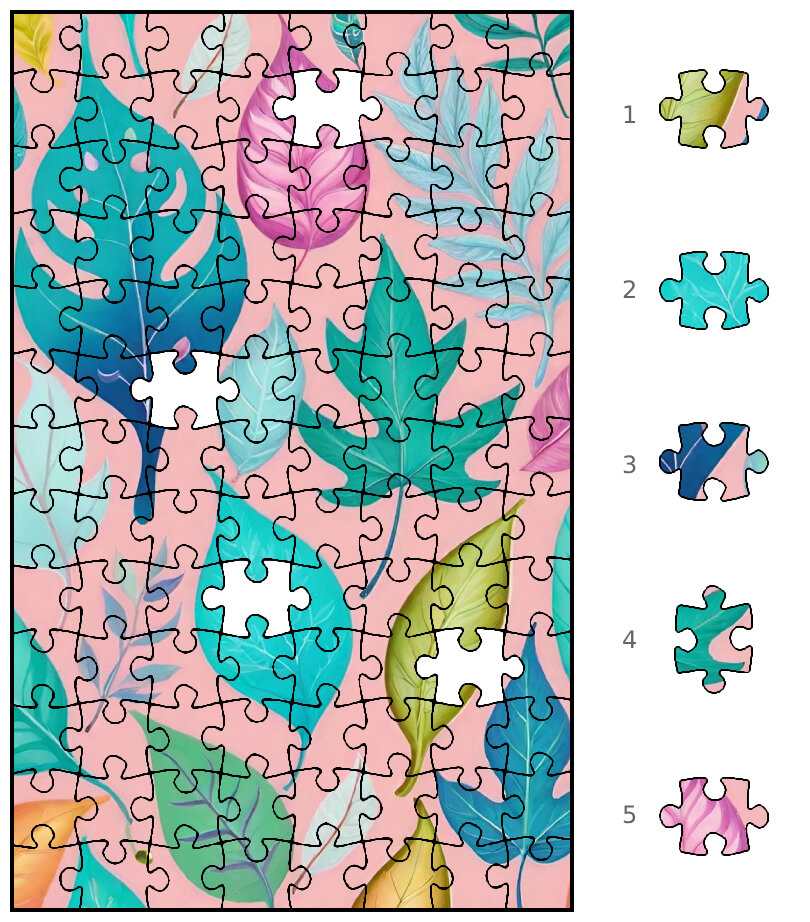 Найдите, какой фрагмент пазла лишний