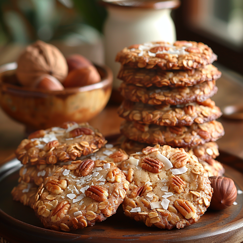 Овсяное печенье с кокосом и орехами на 8 марта🍪🥥 без сахара + бжу |  Проверенные ПП рецепты ❤️ | Дзен