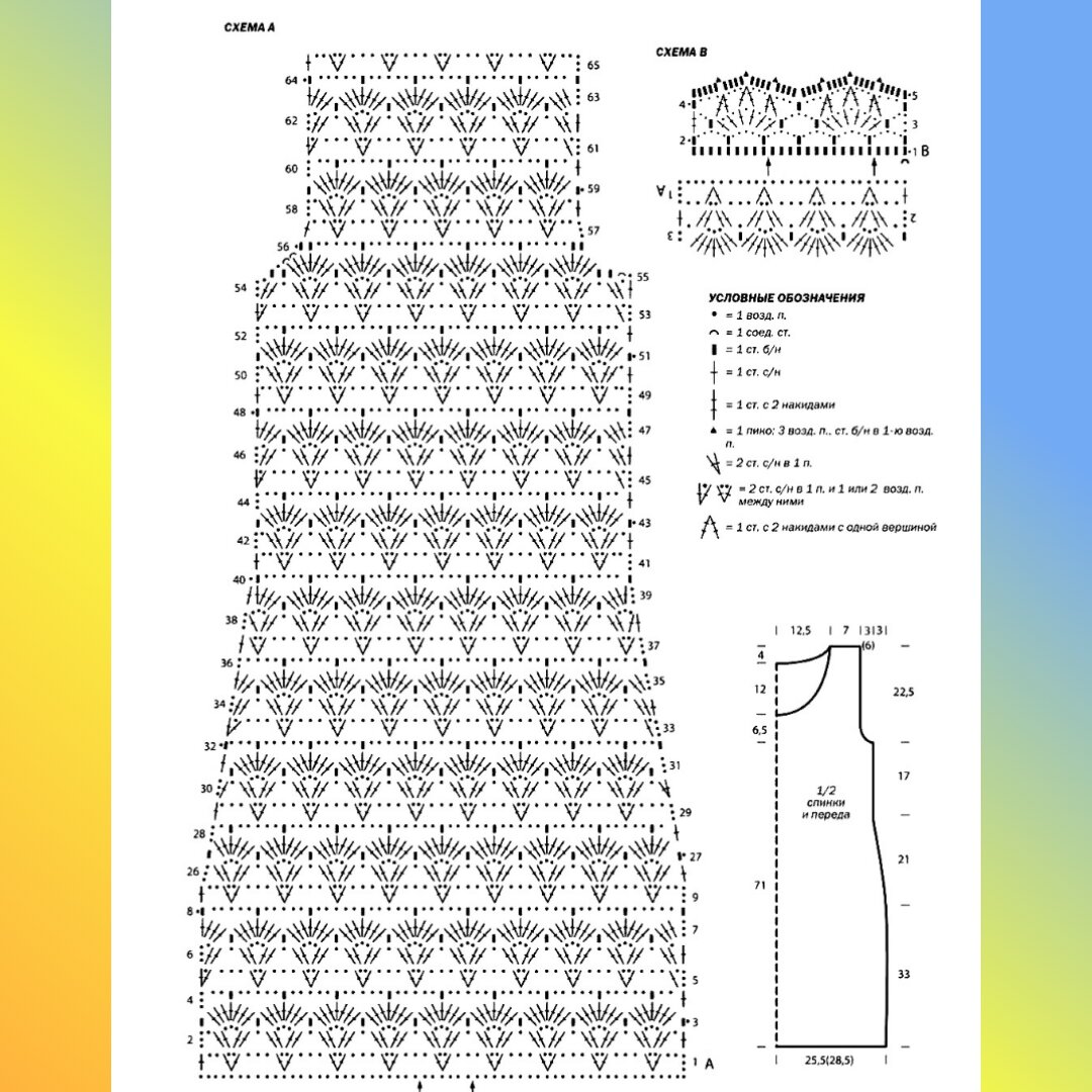 Ажурные платья крючком с описанием схемы