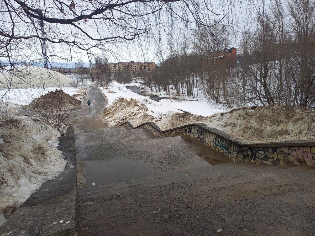    Коричневый снег начали вывозить со стадиона «Спартак» в ПетрозаводскеКсения Сорокина