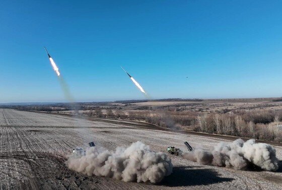    Боевая работа расчетов РСЗО «Ураган»