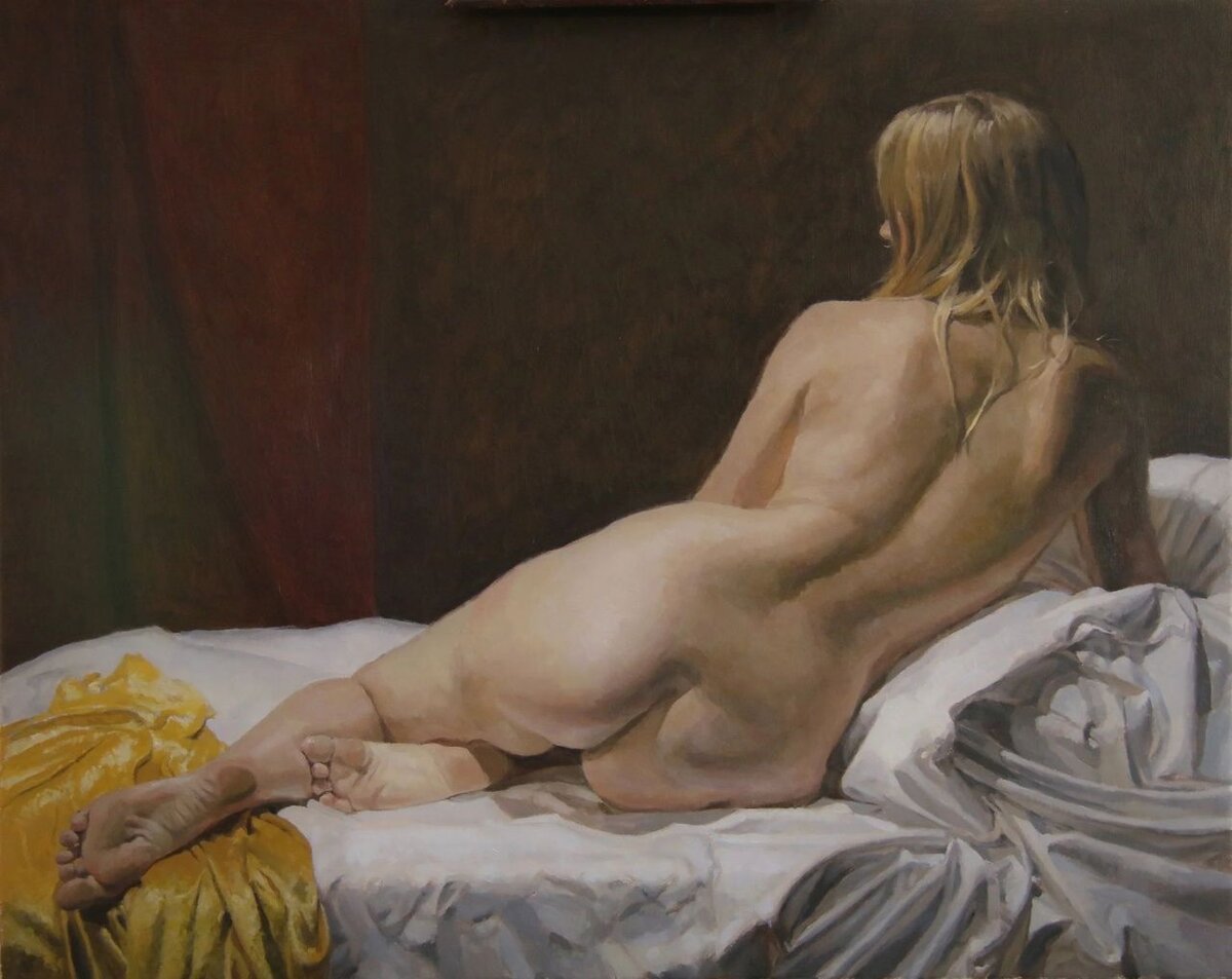 Картина художника Брюса Роуленда / Bruce Rowland /  *1946 / Австралия " Лежащая одалиска-2 "