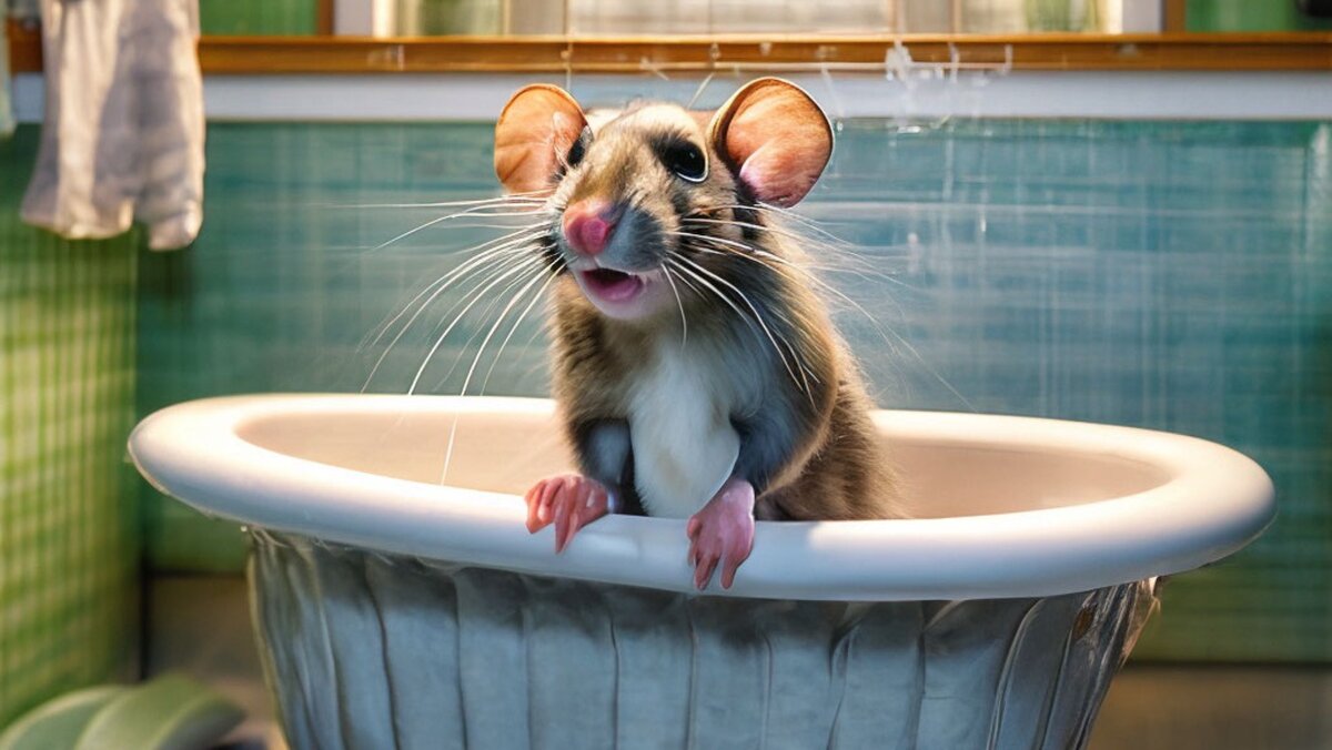 Если для крыски банные процедуры - это стресс, то лучше отказаться от затеи