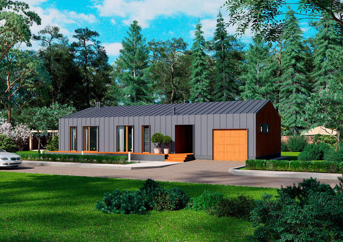 Проект одноэтажного дома «Барнхаус офис–151»