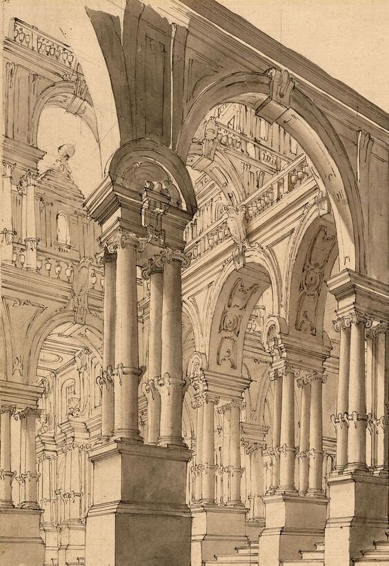 Giuseppe Galli Bibiena | Architectural Fantasy (detail) | ca. 1770 | The Morgan Library & Museum