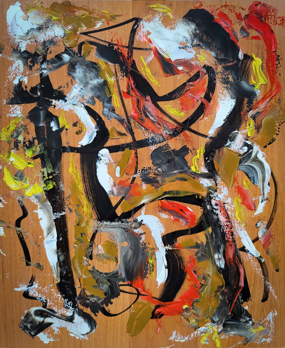 "Абстракция № 2" Олег Лукьянов, 2021, 30х37 см., смешанная техника