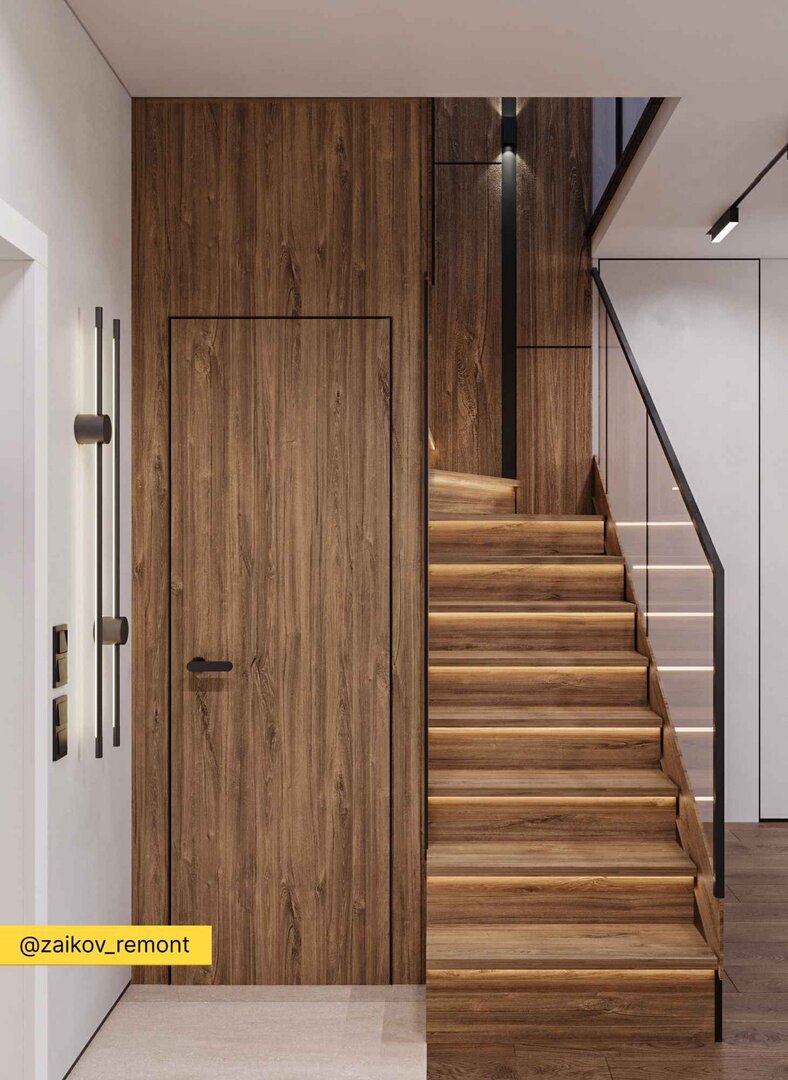 Лестница в интерьере. ЖК Одинград