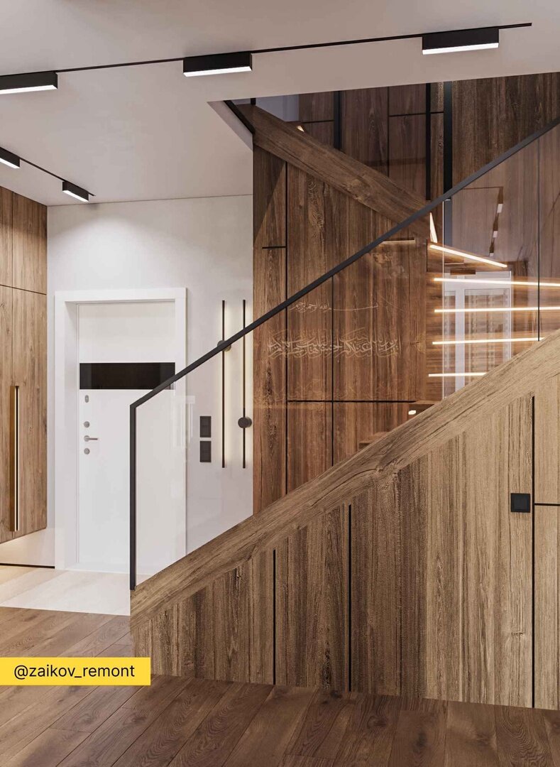 Лестница в интерьере. ЖК Одинград