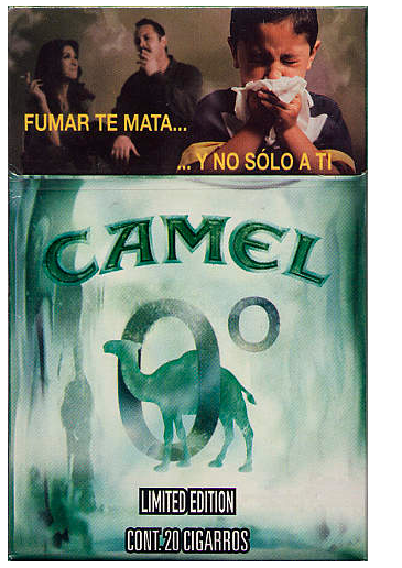 "Camel 0". Мексика, 2010 год.  20 штук с фильтром в коробке (боксе) с откидной крышкой и в целлофане. Смола 8 мг, никотин 0,7 мг. Производитель: "British American Tobacco Mexico".  Владелец торговой марки: "JT International".
