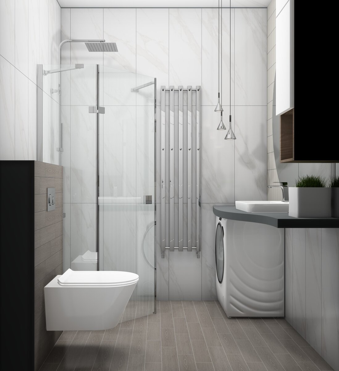 разработанный мной дизайн-проект ванной комнаты, коллекции Алентежу и Вяз.