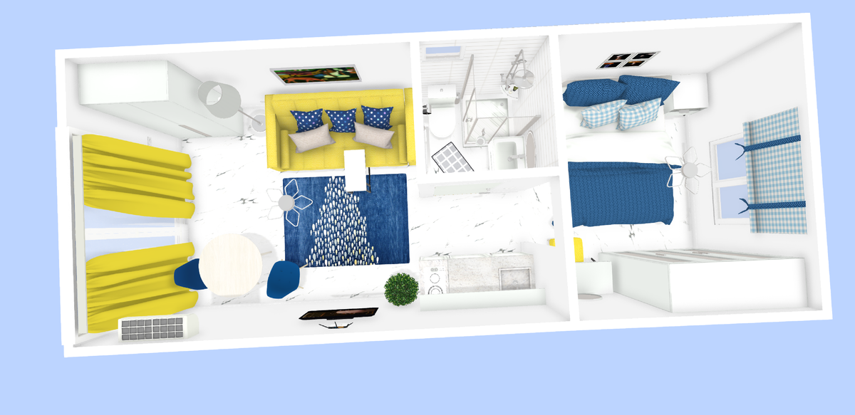 ТЗ от клиента : дом 22-25 м2 для строительства на берегу моря, в субтропическом климате. Дом расчитан на отдых семейной пары из двух пенсионеров. Это концепт созданный по удаленке за сегодняшний вечер. Возможно, что через 2-3 дня мы пересмотрим это решение, но пока, за основу, для более детальной проработки, взят этот вариант. 