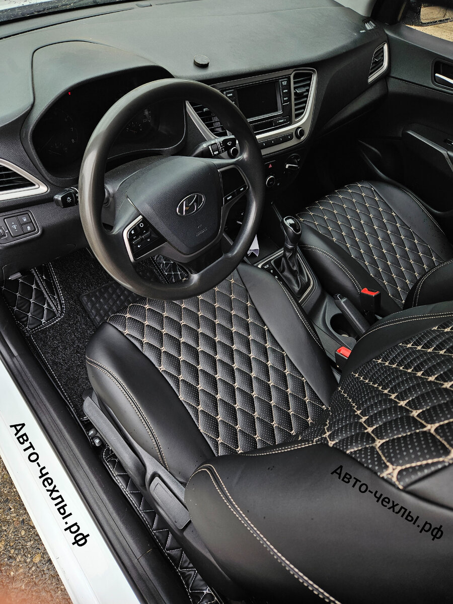 Чехлы из экокожи для Hyundai Solaris