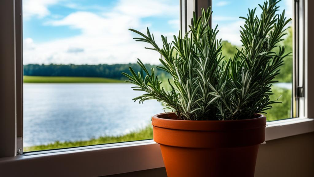 Розмарин на окне