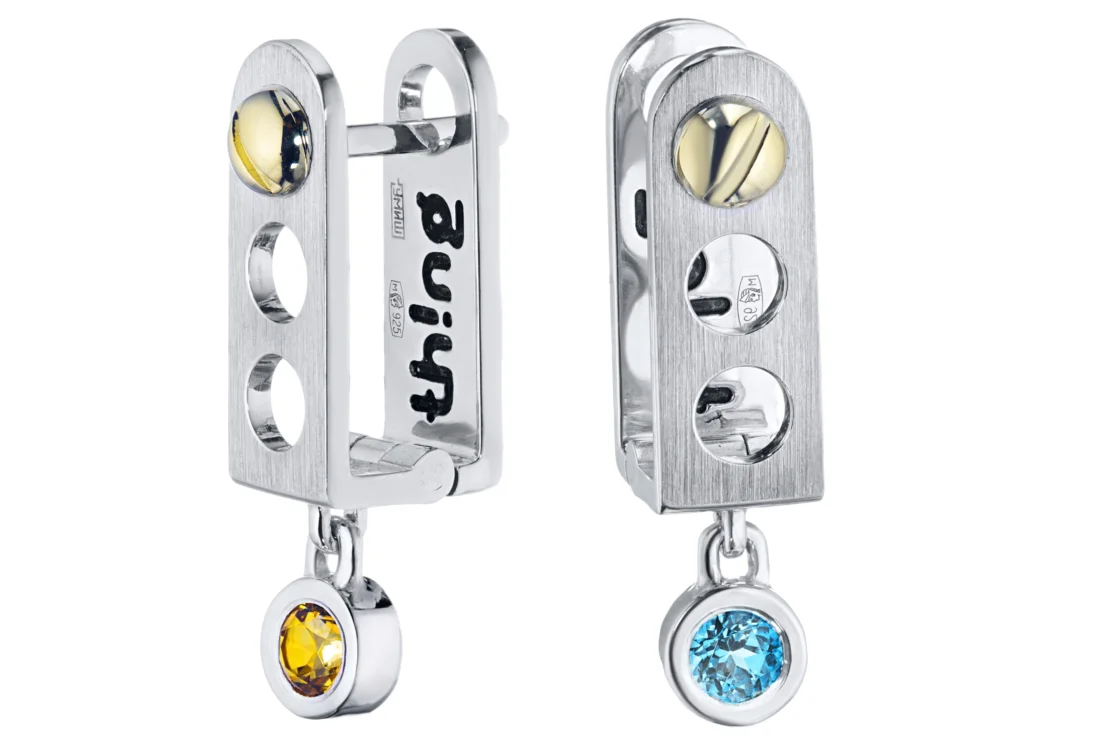 Парные серебряные серьги Konstructor от Thing Jewelry