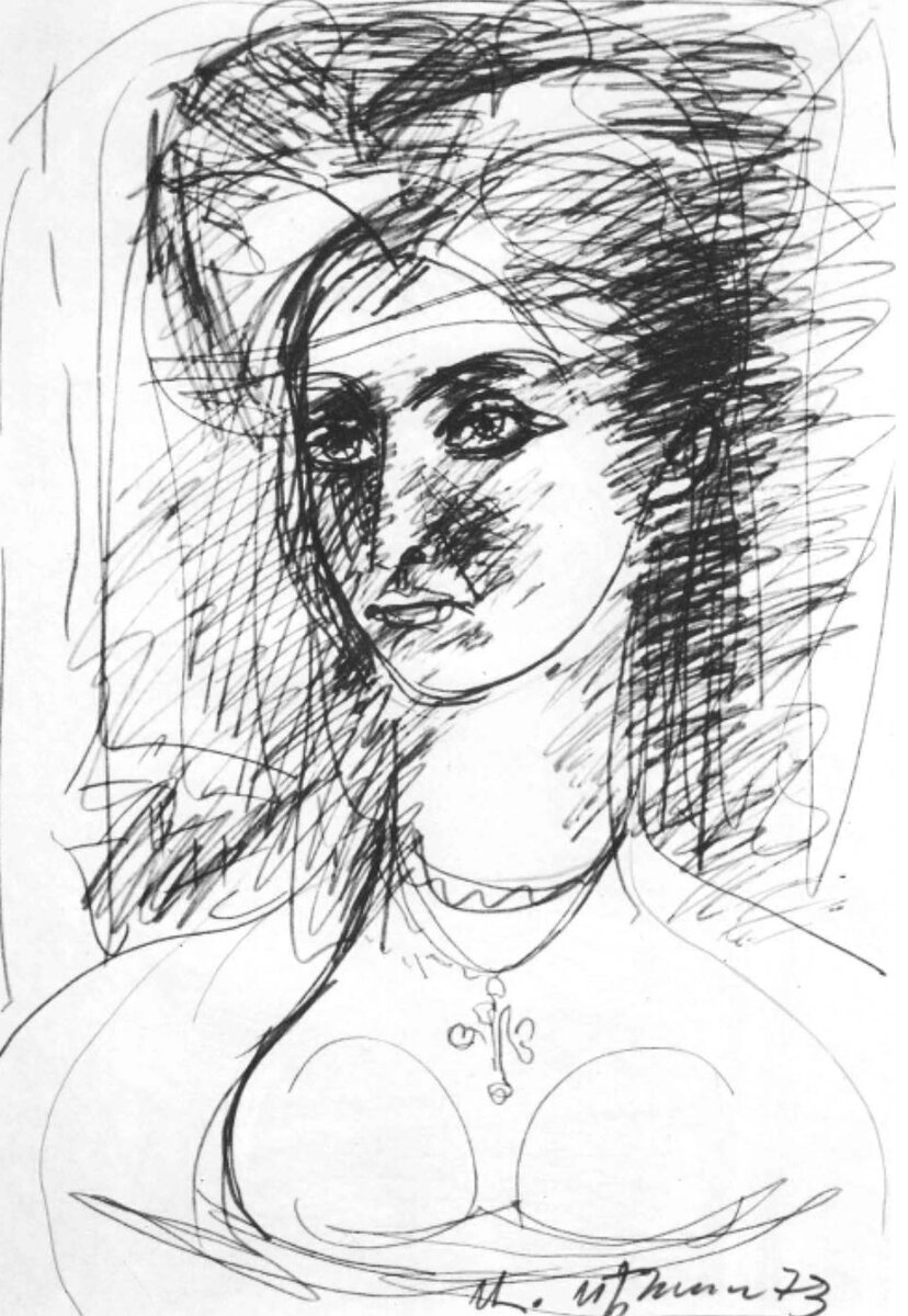 Ил. 1. М. Аветисян. Гаянэ. 1973. Бумага, фломастер. 