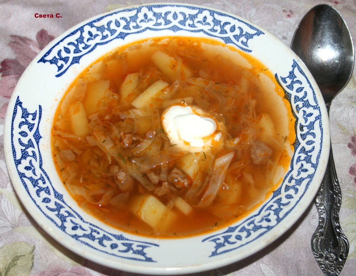    Щи с мясным фаршем