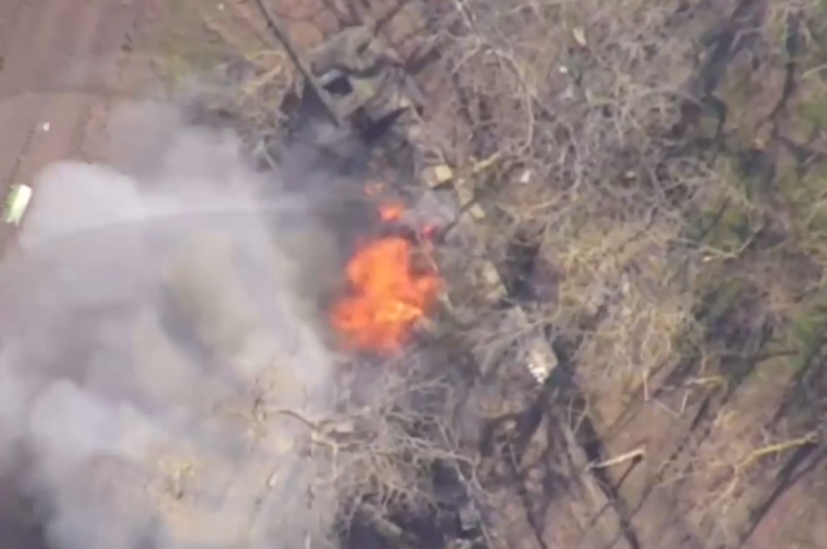    ВС РФ «Ланцетом» уничтожили САУ Zuzana ВСУ в зоне СВО