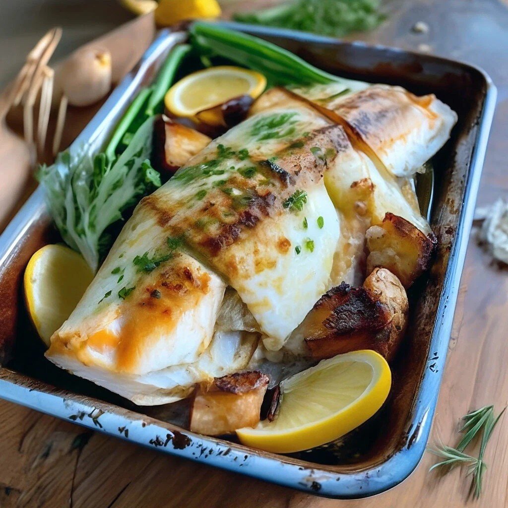 Запечённый в духовке минтай