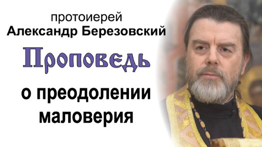 Проповедь о преодолении маловерия (2024.03.01). Протоиерей Александр Березовский