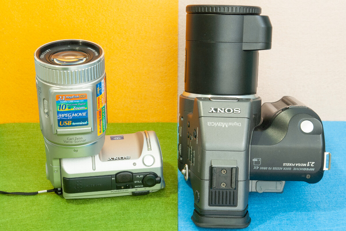 Sony Cyber-shot DSC-F505 (1999) и Sony Mavica MVC-FD95 (2000)