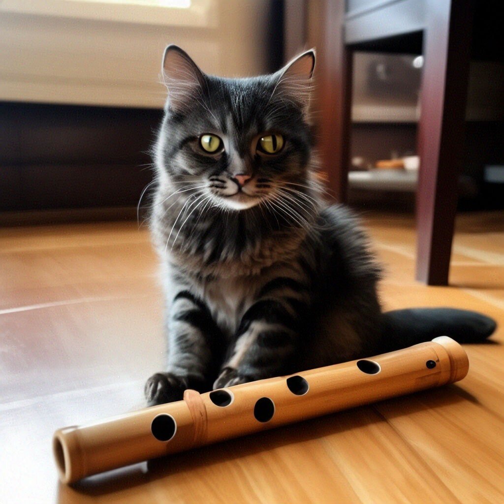 Кошка и блок-флейта. Шедеврум. 