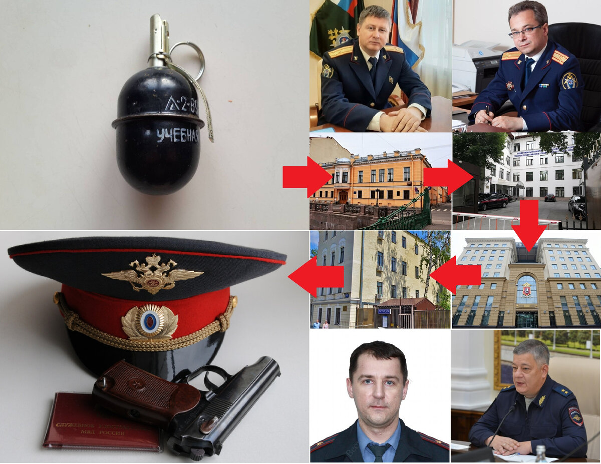 Моё заявление (условную УЧЕБНУЮ гранату "без чеки") на имя начальника Главного Следственного Комитета СК по СПб О.В.Бобкова его подчиненные почти сразу в июле 2023 года просто перенаправили в СК по г.Москве. Зачем? - х.з.... Видимо, они подумали, что раз президент России работает в Москве, - пусть москвичи с этим и разбираются. В следственном комитете по Москве, видимо тоже не сильно задумывались, и просто переслали моё заявление в... управление МВД по Москве на знаменитую "Петровку 38" начальнику московской полиции О.А.Баранову. А оттуда его подчиненные просто переслали моё заявление в... Замоскворецкое ОВД г.Москвы, откуда подчиненные начальника этого подразделения полиции,  - А.В. Баканова, мне написали, что они никакого нарушения закона не увидели и отказывают в возбуждении  уголовного дела. А через месяц после этого ответа, по стечению обстоятельств, в Замоскворецком ОВД появился новый начальник, который заменил "внезапно" ушедшего "в народное хозяйство" п/п-ка Баканова... Результаты работы "компетентных структур", - ......? Фото взяты из открытых источников.