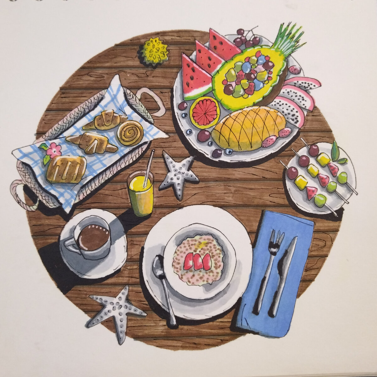 Завтрак мечты. Рисунок автора