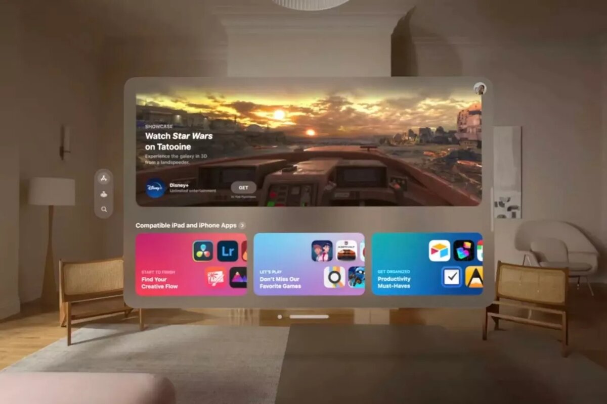 Apple поддерживает большинство приложений для iPhone и iPad на Vision Pro.