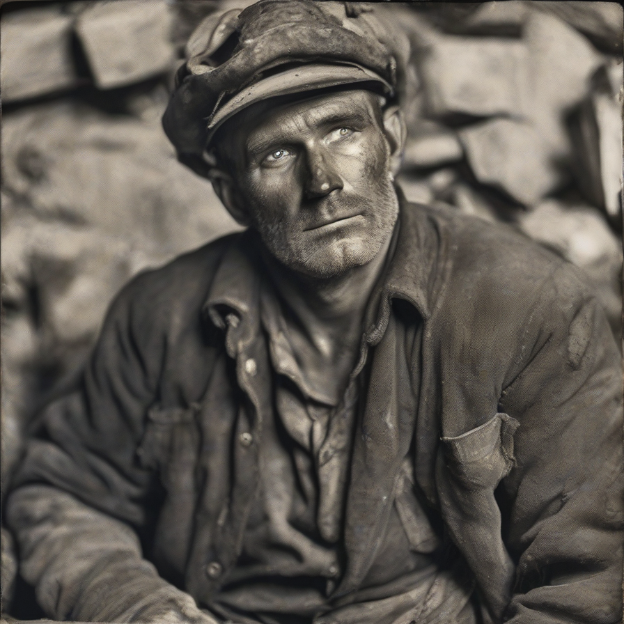 шахтёр после смены. портрет (работа ии).