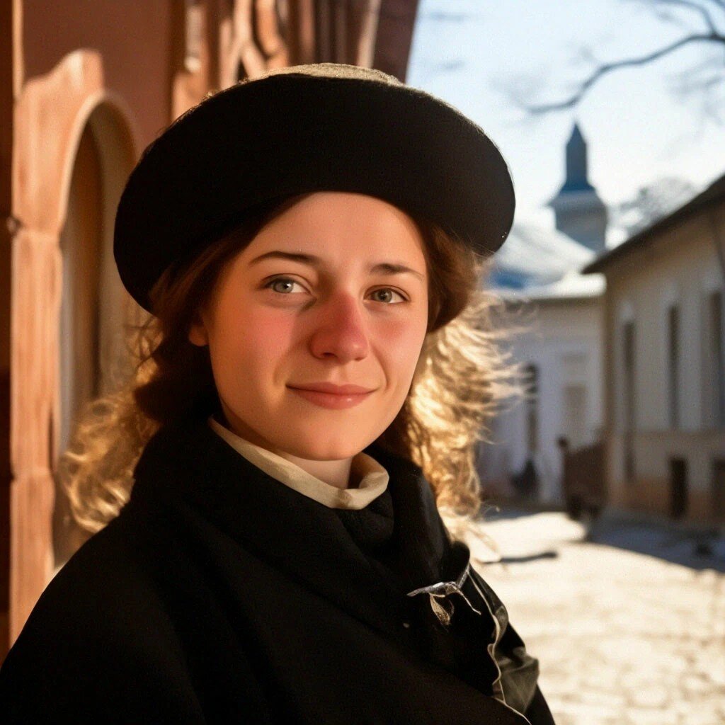 Запрос: 19 век, город Симбирск, молодая девушка 20 лет, солнечный мартовский день.