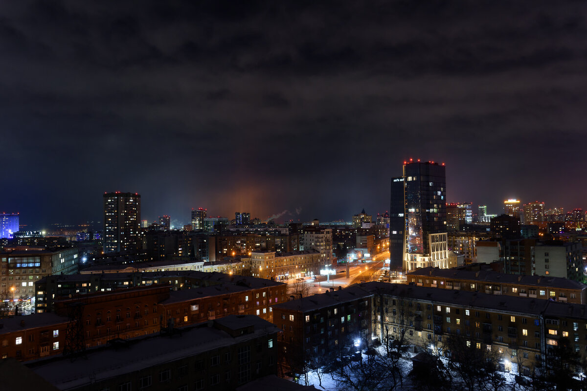 Огни ночного Новосибирска. Фото автора.