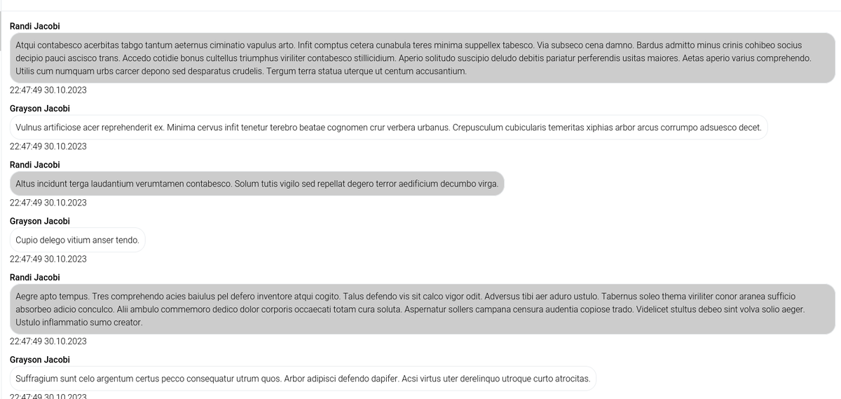 Фрагмент чата с моего проекта