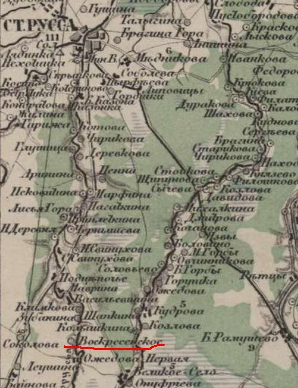 Старорусский уезд. Карта XIX век