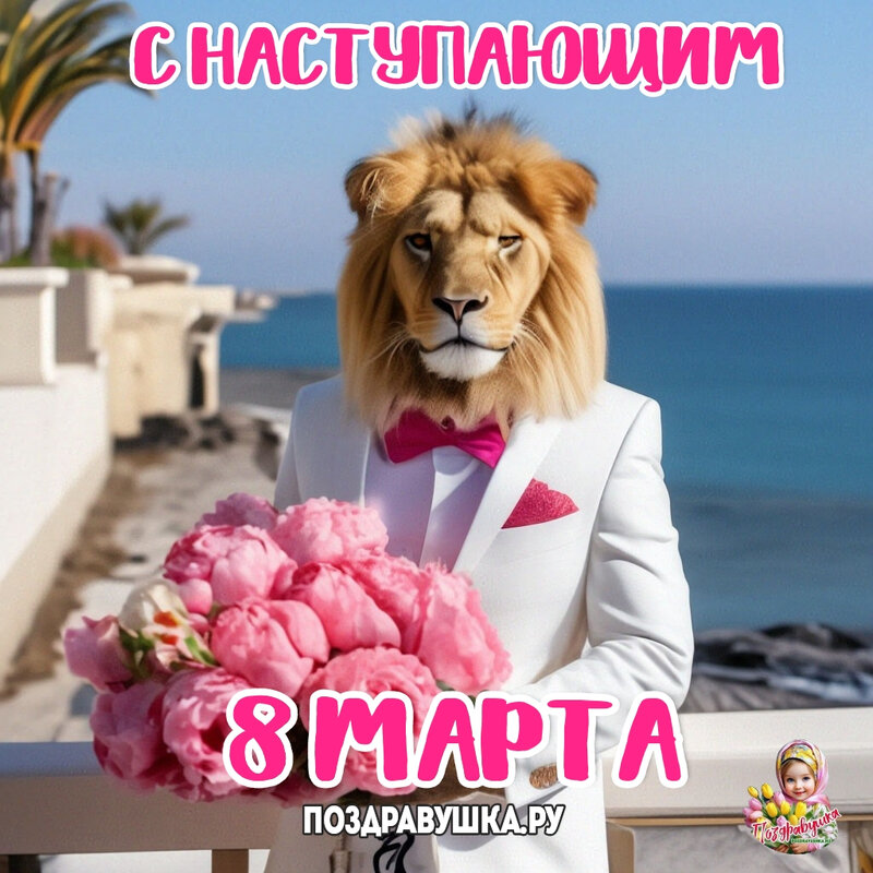 Открытка 8 марта с сайта pozdravushka.ru