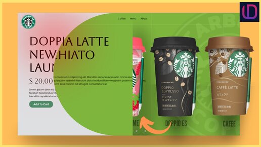 Создайте анимированный слайдер для кофе Starbucks с автоматическим воспроизведением используя HTML CSS и Javascript | #MonsterTem