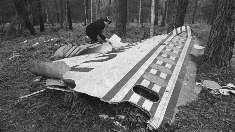    Обломки самолета, потерпевшего крушение в 1974 году. Getty Images