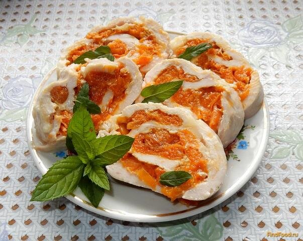 Рулетики с курагой и грецкими орехами